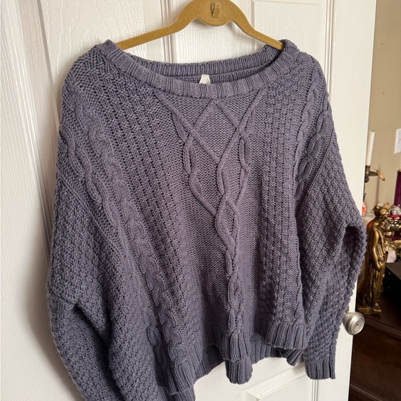 Mudd Brand Y2K Cable Knit Purple Sweater - Picture 2 of 5